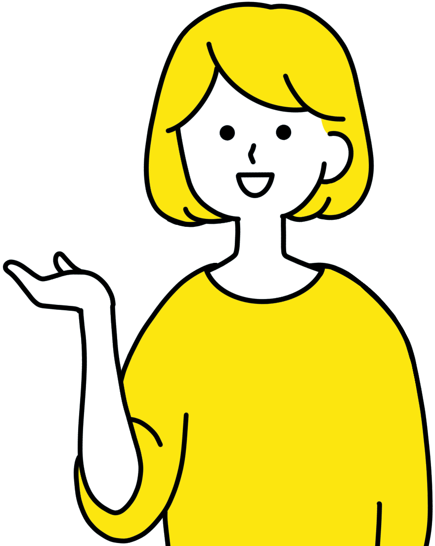 案内している女性