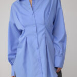 waist-tuck shirt-blue